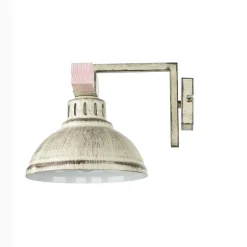 Shabby Chic Wandlampe Weiß HAKON mit Echt Holz