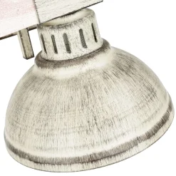 Shabby Chic Wandlampe Weiß HAKON mit Echt Holz