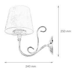 Shabby Wandlampe Barock Motiv Wandleuchte GANARA