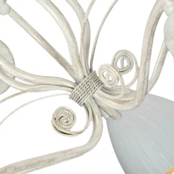 Shabby Weiß Pendelleuchte Metall 5-flmg Esstisch