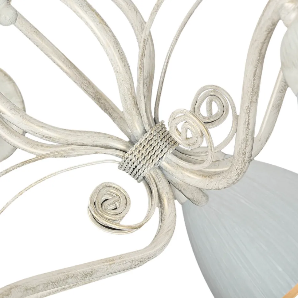 Shabby Weiß Pendelleuchte Metall 5-flmg Esstisch