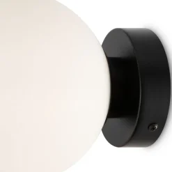 Spiegelleuchte Glas Metall E14 D: 15 cm rund Modern