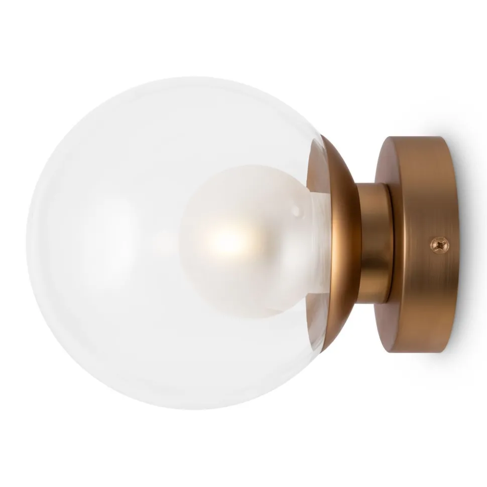 Spiegelleuchte Metall Glas Ø 15 cm in Gold G9 Modern