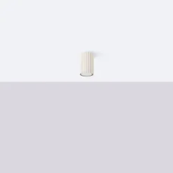 Spot GU10 H: 10 cm Ø 6,5 cm klein Aufputz Aluminium in Creme