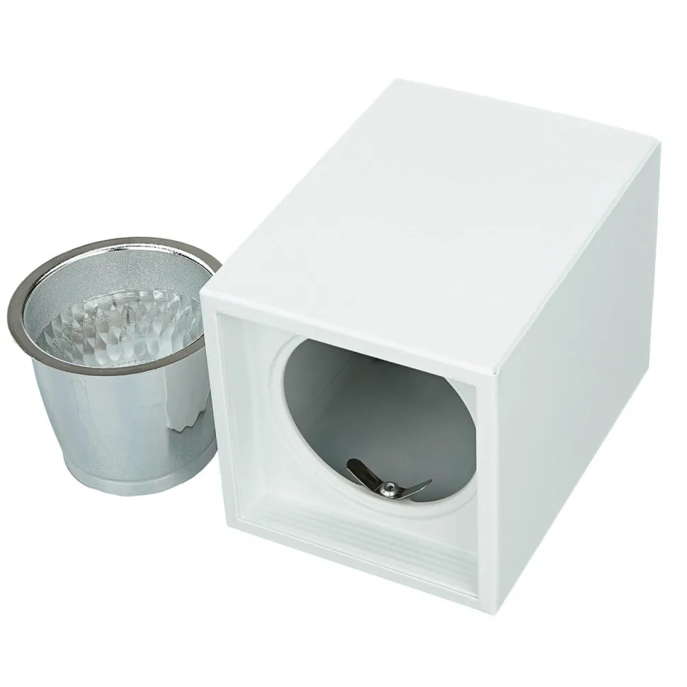 Spot Lampe Aufputz Weiß GU10 Metall 12,5 cm hoch