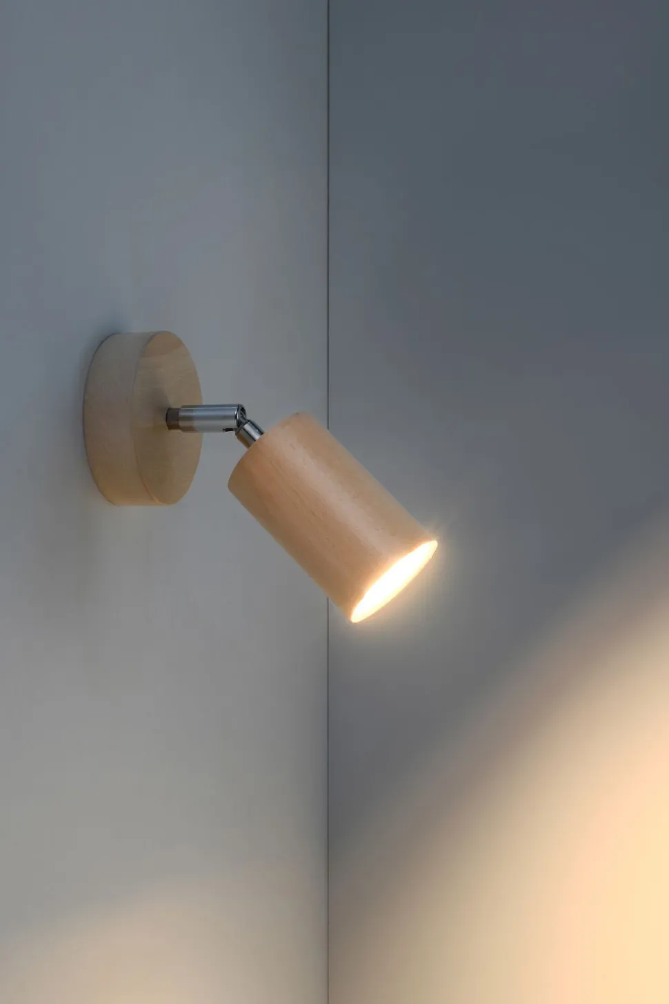 Spot Lampe Holz rund GU10 Modern wohnlich VESUVIA