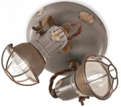 Spot Lampe Metall Keramik verstellbar E14 2-flammig