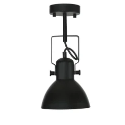 Spot Lampe Schwarz Metall rund Retro DALLAS