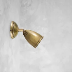 Spot Lampe Wand E27 Messing in Bronze hell glänzend