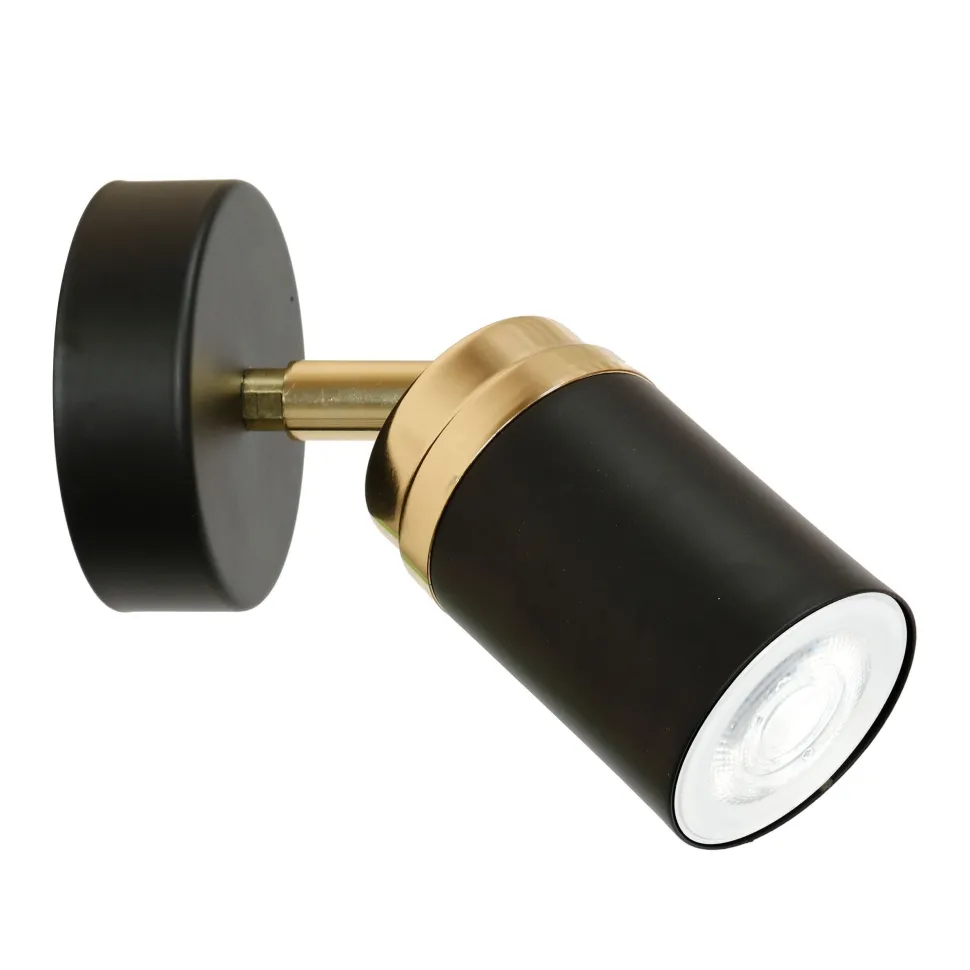 Spot Lampe Wand Schwarz Gold GU10 verstellbar