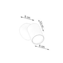 Spot Lampe Wand Weiß klein H: 18,5 cm verstellbar GU10