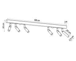 Spot Lampe Weiß 6-flammig G9 100 cm lang schwenkbar