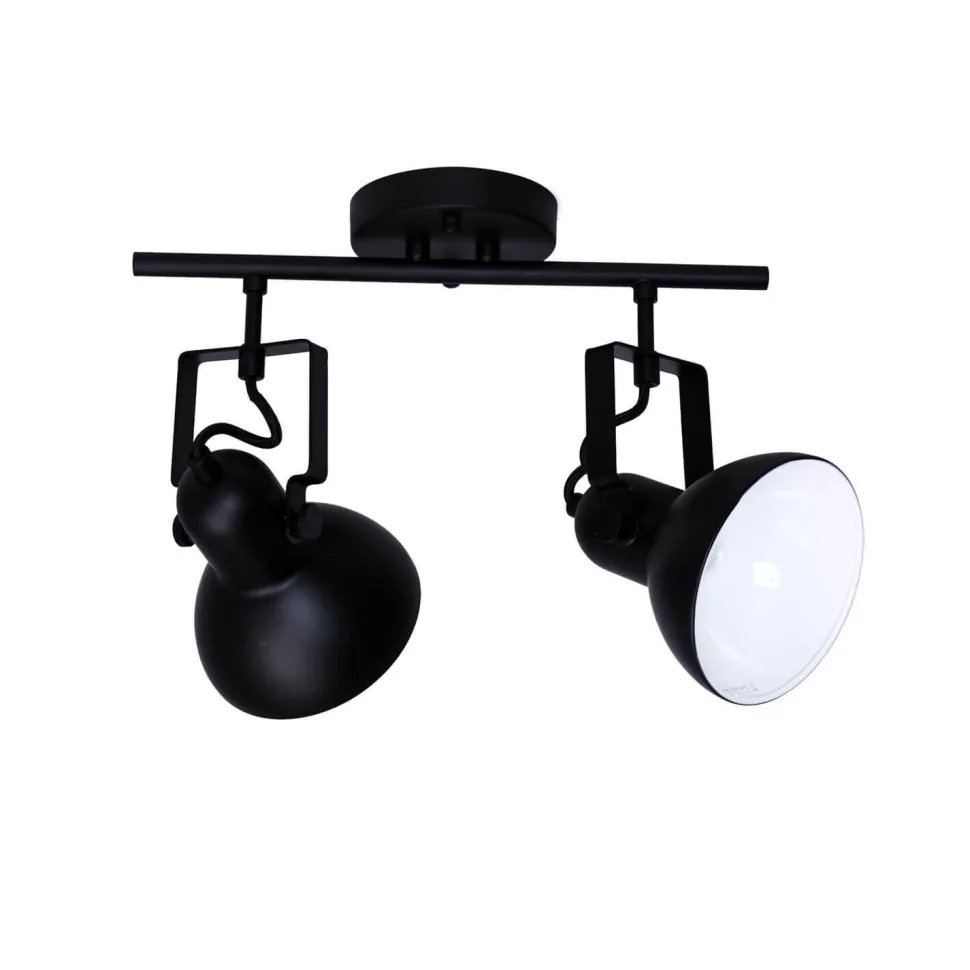 Spot Leuchte Schwarz Metall lang Retro praktisch