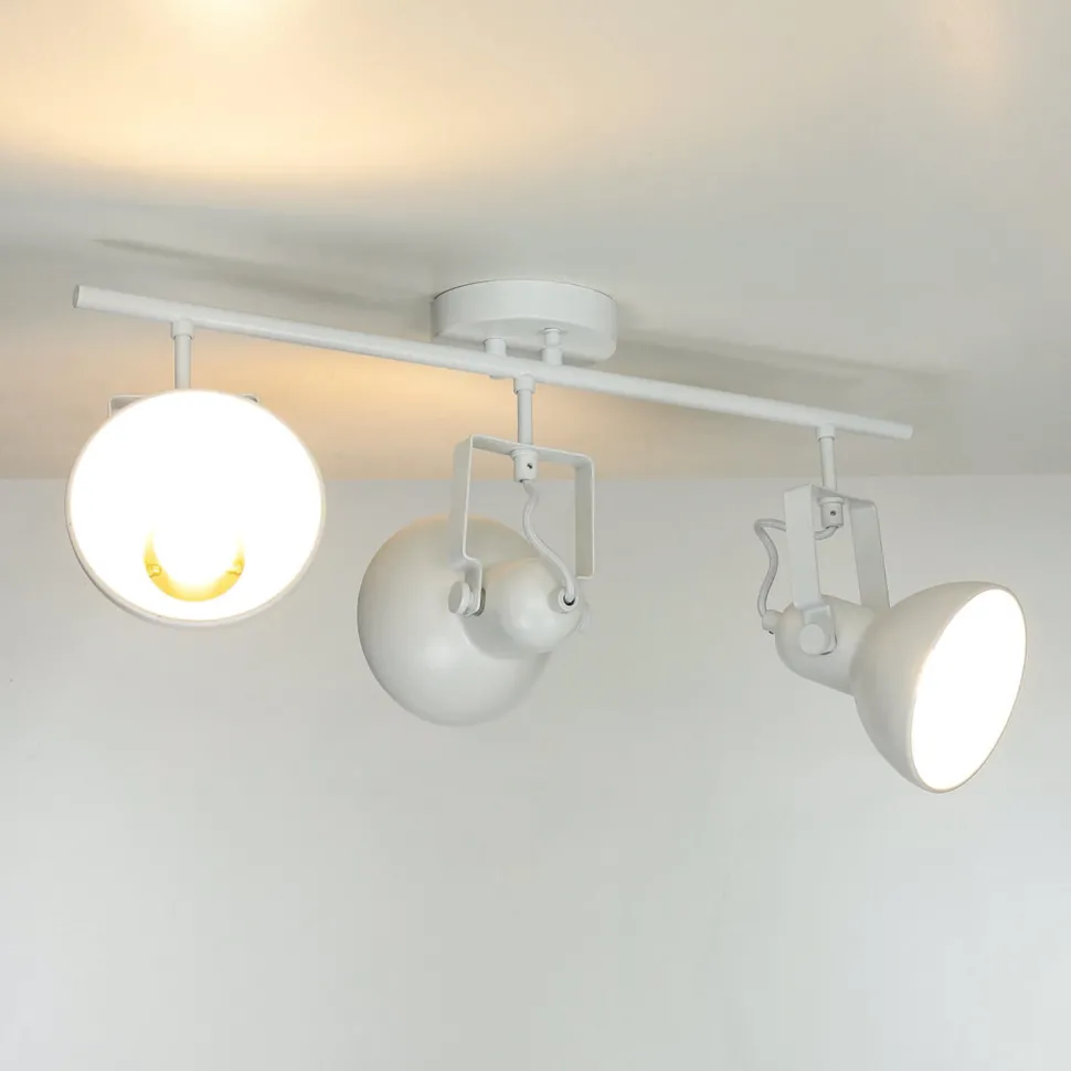 Spot Leuchte Weiß Metall 3x E14 Retro praktisch