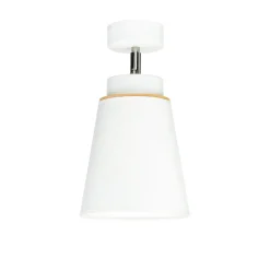 Spot Leuchte Weiß Modern rund Holz Lampe