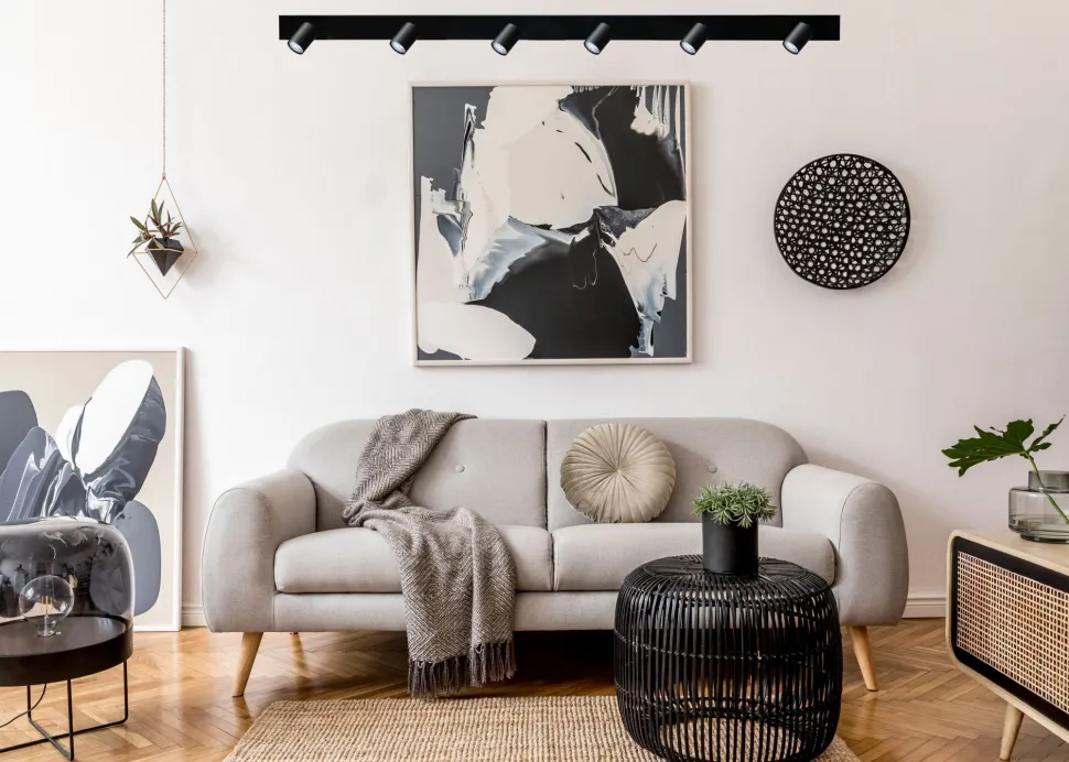 Spot Strahler 180 cm lang Metall 6-flammig XXL GU10