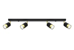 Spot Strahler 4-flammig 81 cm länglich Schwarz Gold GU10