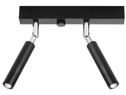 Spot Strahler Schwarz Metall 25 cm klein 2-flammig