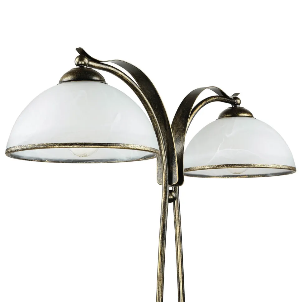 Standleuchte KORFU in Messing Antik 2-flmg