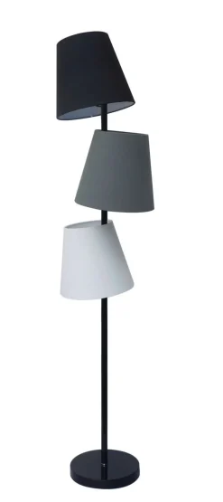 Stehlampe DJERE Grau Schwarz Leinen 163cm Modern Design