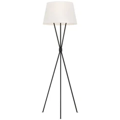 Stehlampe Dreibein in Rost Weiß 140cm klein Metall Stoff