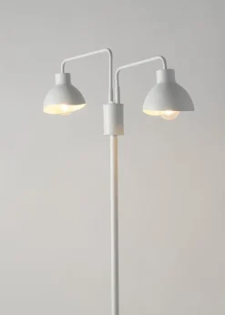 Stehlampe 2-flammig Weiß Metall Lesen E27 162 cm hoch