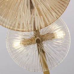 Stehlampe Glas Metall 151 cm Messing Bernstein Klar 6x G9