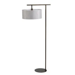 Stehlampe Grau 162cm Stoff Wohnzimmer Loft Design