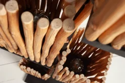 Stehlampe Holz Äste 154 cm E27 4-flammig dekorativ