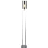 Stehlampe klein 144 cm Rauchglas Metall Grau Chrom Wohnzimmer