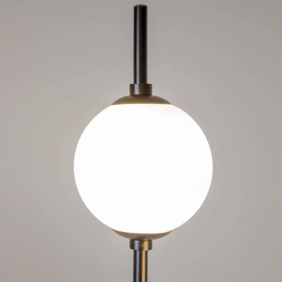 Stehlampe LED Metall Glas 150 cm Schwarz Weiß 750 lm