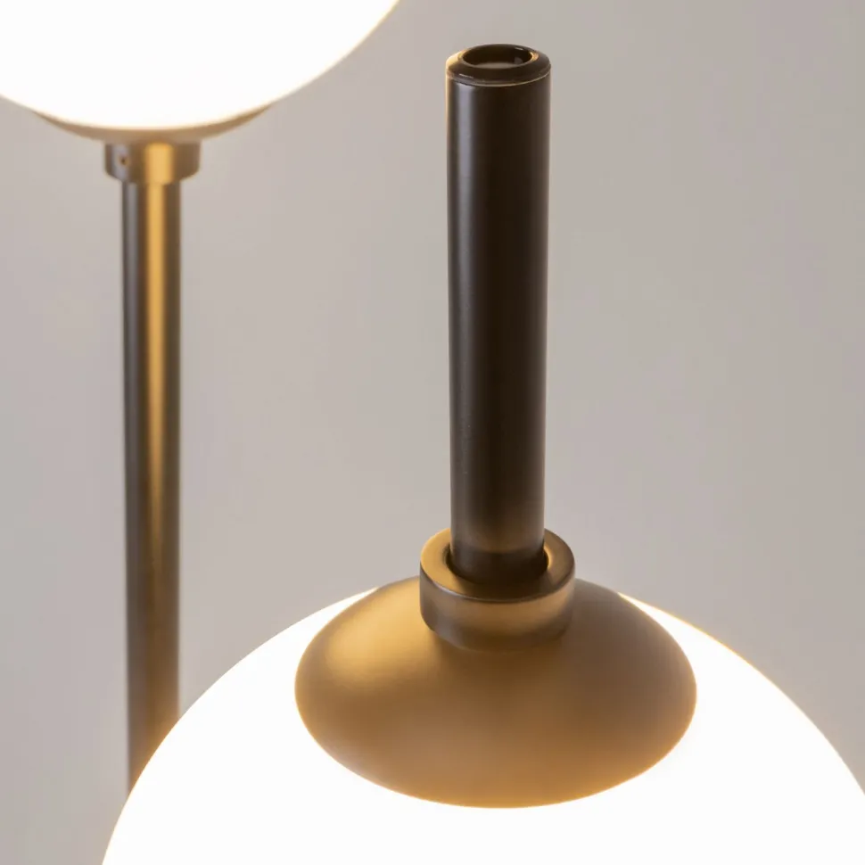 Stehlampe LED Metall Glas 150 cm Schwarz Weiß 750 lm