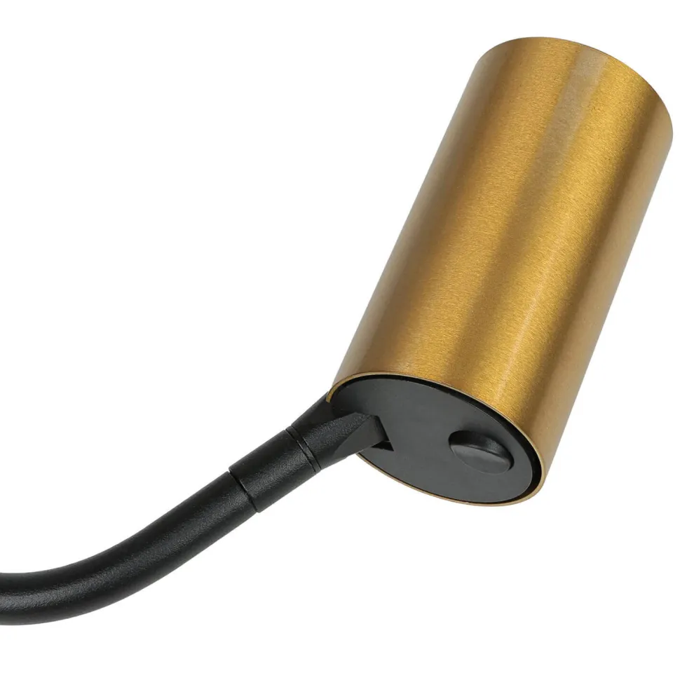 Stehlampe Messing Schirm 124cm Modern flexibel GU10