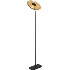 Stehlampe Metall 171 cm in Schwarz Gold E27 ANJA