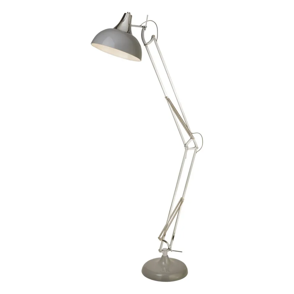 Stehlampe Metall H: max. 170 cm verstellbar Grau E27