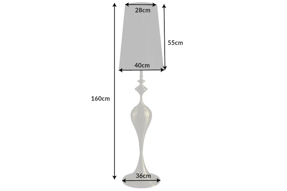 Stehlampe Metall Nylon Gold Schwarz E27 160 cm elegant
