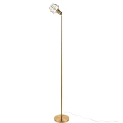 Stehlampe Metall Retro verstellbar in Messing 187 cm