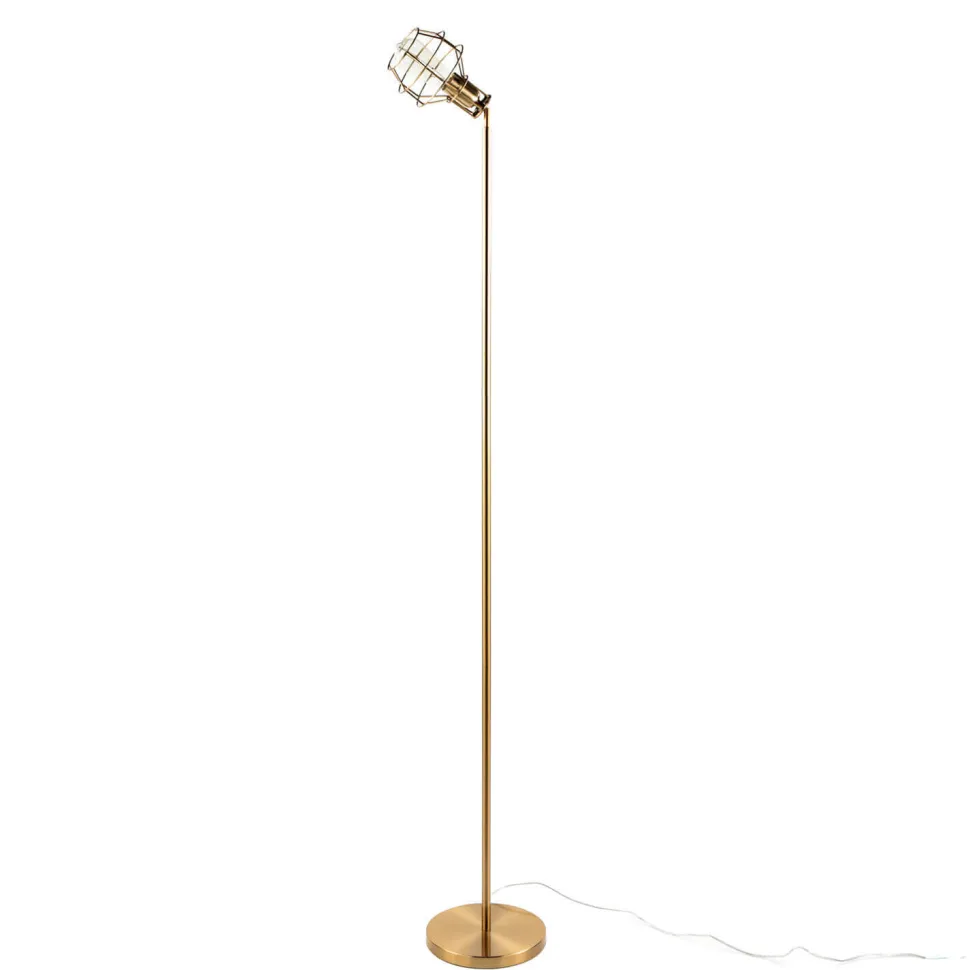 Stehlampe Metall Retro verstellbar in Messing 187 cm