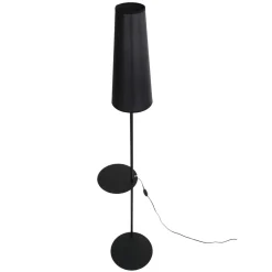 Stehlampe mit Ablage Metall Stoff 170 cm hoch E27