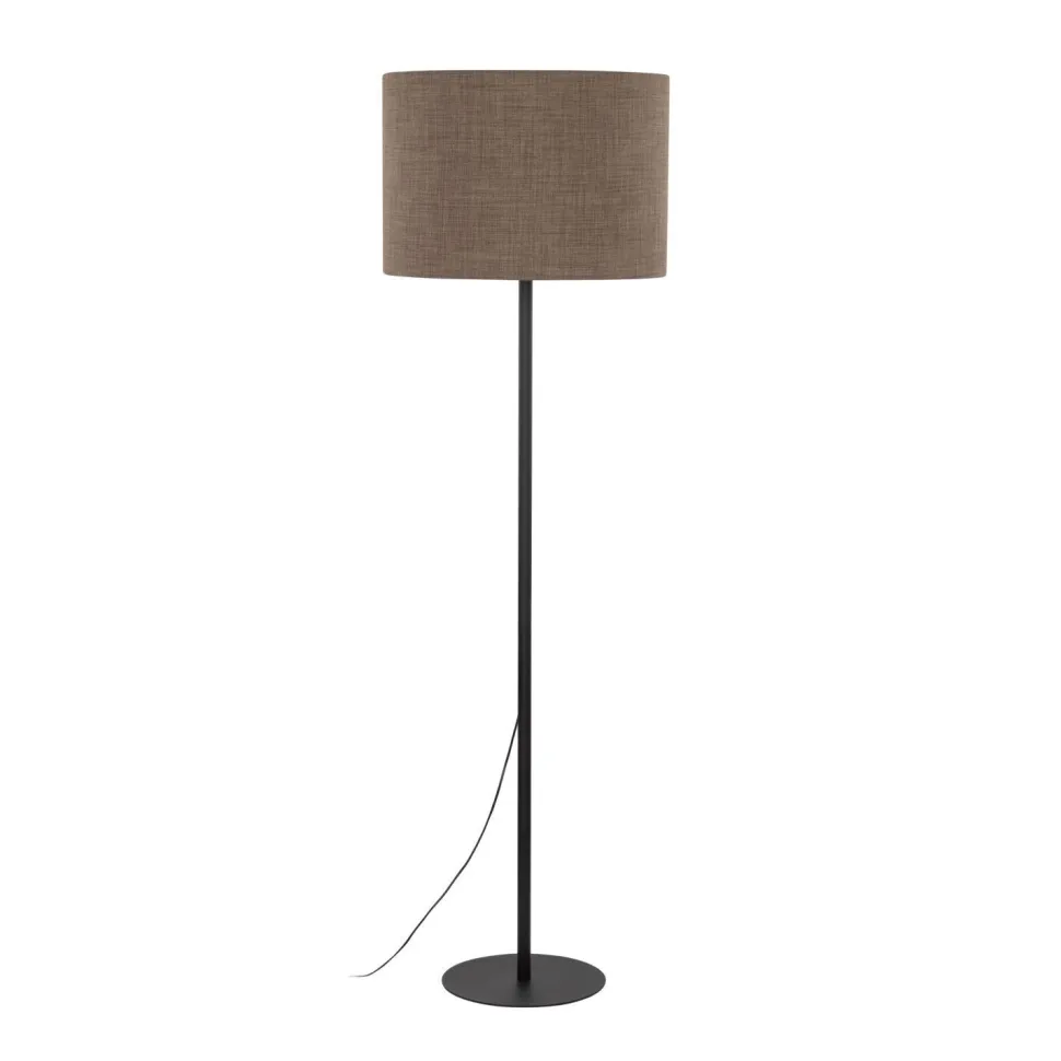Stehlampe Modern 165 cm Metall Jute E27 Schwarz Braun