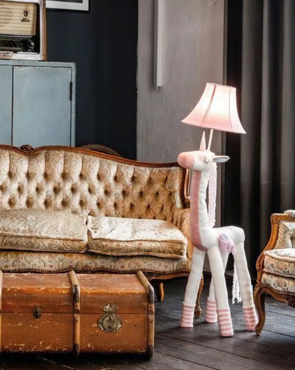 Stehlampe Rosa Weiß Einhorn 120 cm Schlafzimmer Kinder