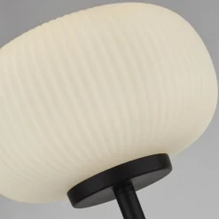 Stehlampe Schwarz Weiß E27 160 cm Glas Metall RAMIREZ