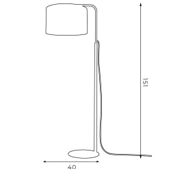 Stehlampe Stoff Metall 151 cm Wohnzimmer Schwarz Gold