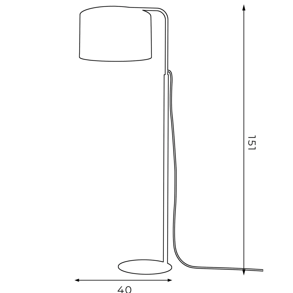 Stehlampe Stoff Metall 151 cm Wohnzimmer Schwarz Gold