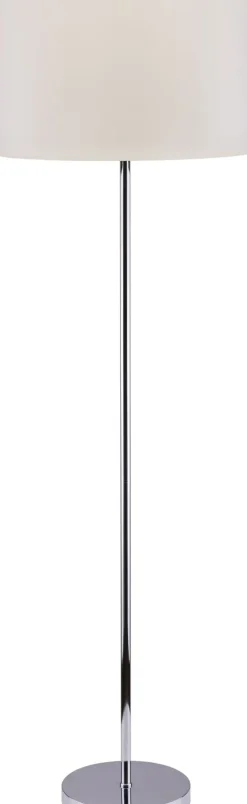 Stehlampe Stoff Schirm 168 cm Weiß Chrom E27 Wohnzimmer