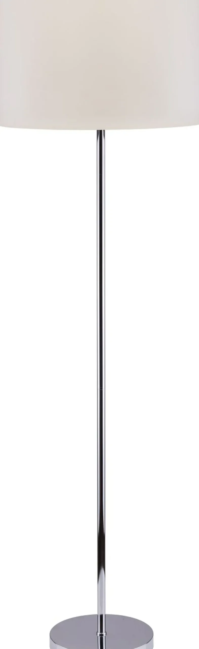 Stehlampe Stoff Schirm 168 cm Weiß Chrom E27 Wohnzimmer