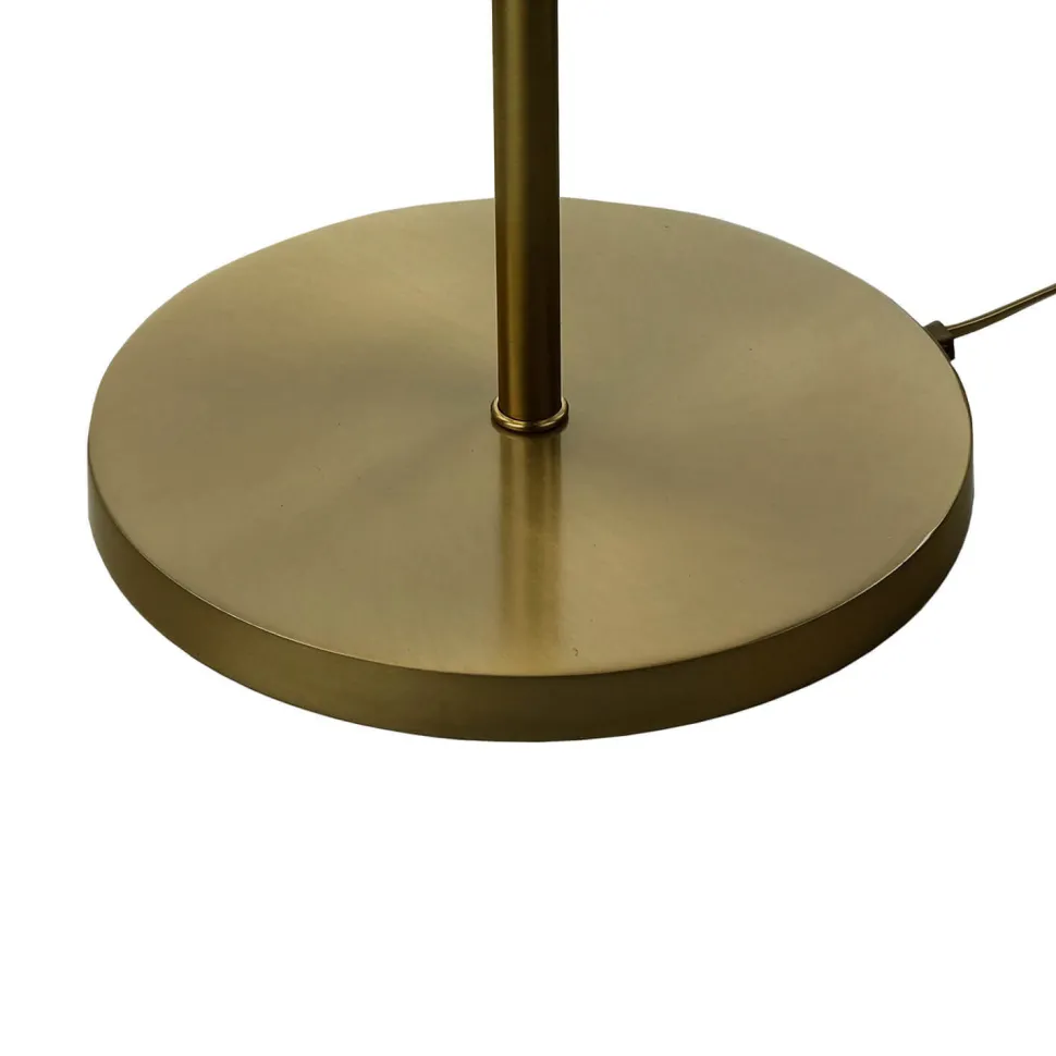 Stehlampe TRIVIA Bronze hell Weiß Echt-Messing Glas