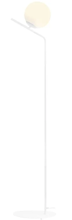 Stehlampe Weiß Glaskugel Metall blendarm 161 cm E27