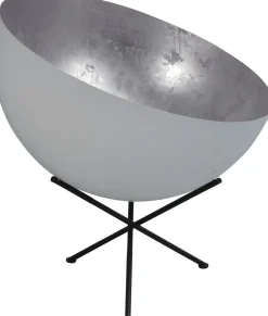 Stehlampe Weiß Silber Ø60cm H:70cm Dreibein LARINO