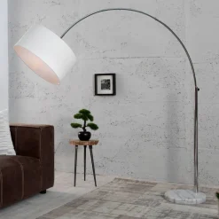 Stehlampe Weißer Schirm 170cm Lampe Wohnzimmer
